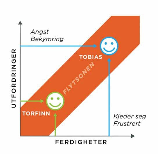 Flytsonemodellen - viser sammenhengen mellom mestring og utfordringer